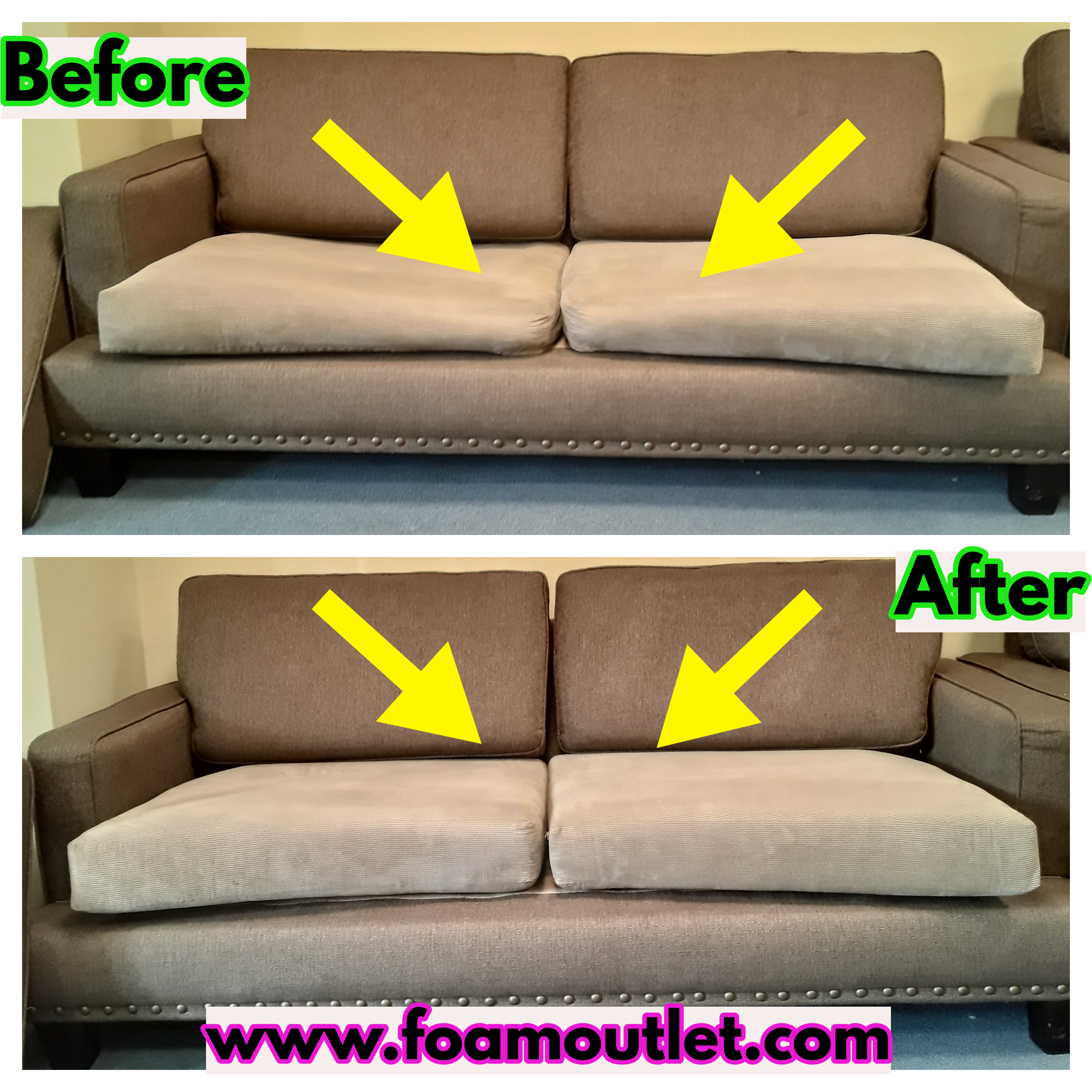 The Foam Outlet, High Density Foam, Custom Bed Wedges Foam, Sofa Cushion, Upholstery